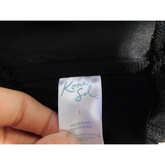 Kona Sol Size Large Womens Black Strapless Swimsuit #X-3-34 - Picture 3 of 8